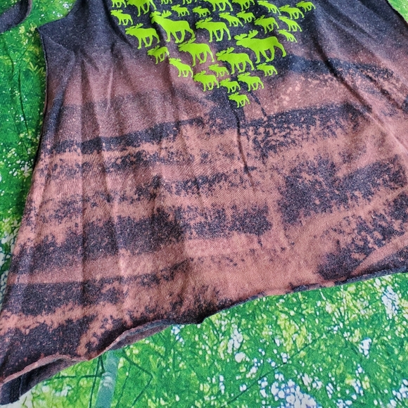 Tie Dye Spaghetti Strap | Green Blue Moose Nature | Youth Small - Picture 11 of 14